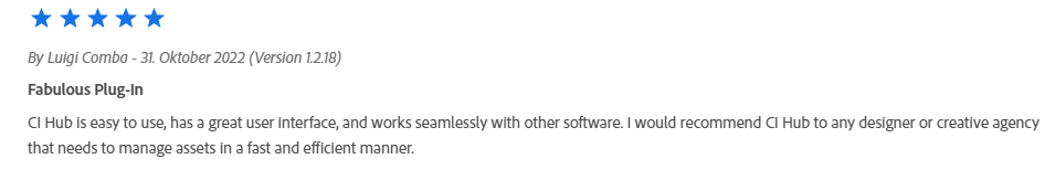 CI HUB Connector Adobe Customer Review 