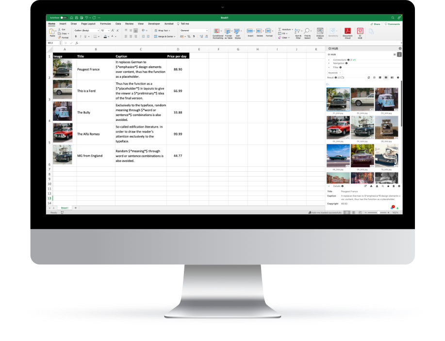 CI HUB Connector for Excel