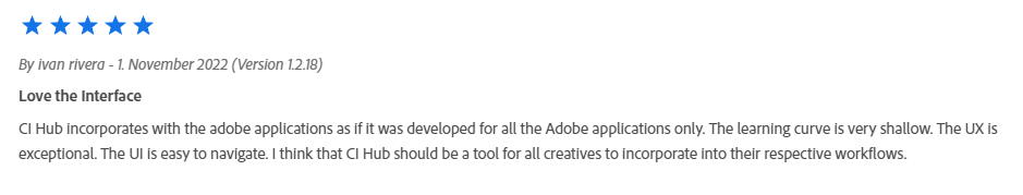 Customer Review CI HUB Connector Adobe