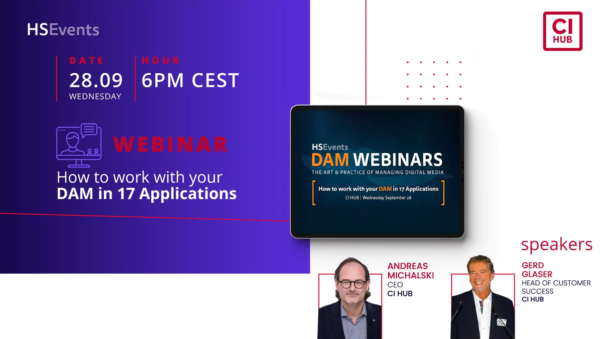 How to work with your DAM in 17 Applications - HSEvents DAM Webinar