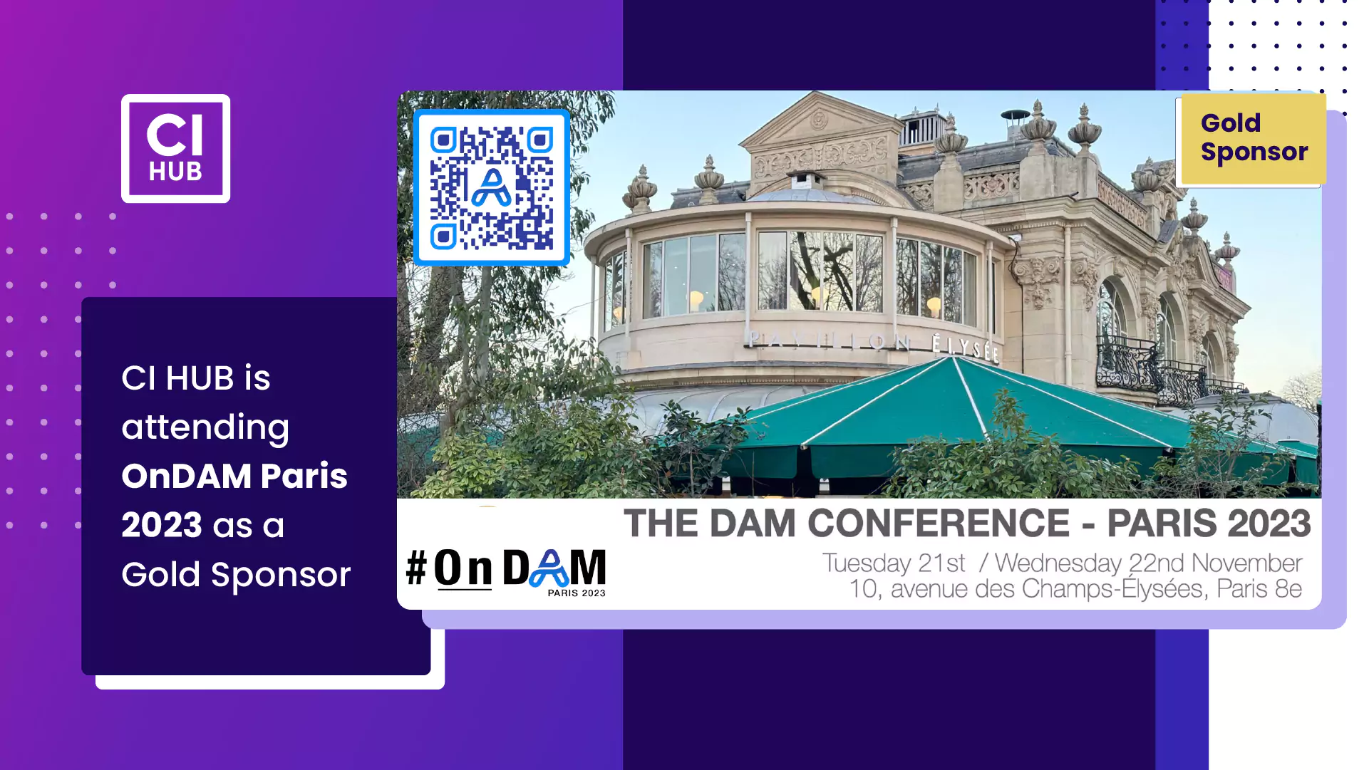 CI HUB is attending OnDAM Paris 2023 as a Gold Sponsor